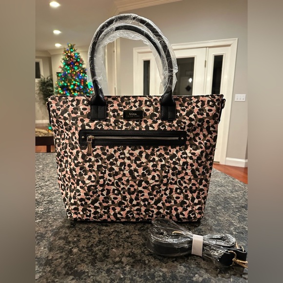 NWT Trina Turk Pink Leopard Tote Bag - MRSP $148 - Picture 1 of 5